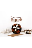 Şok Fiyat Açılışa Özel %50 Off! Art Deco El Yapımı Hakiki Deri Orijinal Bohem Ottoman Puf Minder60cm thumbnail 4