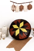 Şok Fiyat Açılışa Özel %50 Off! Art Deco El Yapımı Hakiki Deri Orijinal Bohem Ottoman Puf Minder60cm thumbnail 1