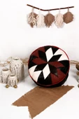Şok Fiyat Açılışa Özel %50 Off! Art Deco El Yapımı Hakiki Deri Orijinal Bohem Ottoman Puf Minder60cm - 1