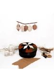 Şok Fiyat Açılışa Özel %50 Off! Art Deco El Yapımı Hakiki Deri Orijinal Bohem Ottoman Puf Minder60cm thumbnail 2