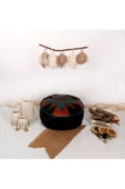 Şok Fiyat Açılışa Özel %50 Off! Art Deco El Yapımı Hakiki Deri Orijinal Bohem Ottoman Puf Minder60cm - 2