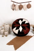 Şok Fiyat Açılışa Özel %50 Off! Art Deco El Yapımı Hakiki Deri Orijinal Bohem Ottoman Puf Minder60cm - 1