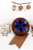 Şok Fiyat Açılışa Özel %50 Off! Art Deco El Yapımı Hakiki Deri Orijinal Bohem Ottoman Puf Minder60cm - 1