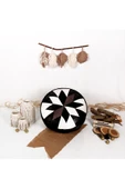 Şok Fiyat Açılışa Özel %50 Off! Art Deco El Yapımı Hakiki Deri Orijinal Bohem Ottoman Puf Minder60cm thumbnail 4