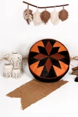 Şok Fiyat Açılışa Özel %50 Off! Art Deco El Yapımı Hakiki Deri Orijinal Bohem Ottoman Puf Minder60cm thumbnail 6