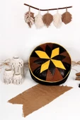 Şok Fiyat Açılışa Özel %50 Off! Art Deco El Yapımı Hakiki Deri Orijinal Bohem Ottoman Puf Minder60cm thumbnail 6