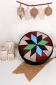 Şok Fiyat Açılışa Özel %50 Off! Art Deco El Yapımı Hakiki Deri Orijinal Bohem Ottoman Puf Minder60cm thumbnail 1