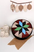 Şok Fiyat Açılışa Özel %50 Off! Art Deco El Yapımı Hakiki Deri Orijinal Bohem Ottoman Puf Minder60cm thumbnail 6
