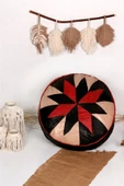 Şok Fiyat Açılışa Özel %50 Off! Art Deco El Yapımı Hakiki Deri Orijinal Bohem Ottoman Puf Minder60cm thumbnail 6