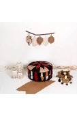 Şok Fiyat Açılışa Özel %50 Off! Art Deco El Yapımı Hakiki Deri Orijinal Bohem Ottoman Puf Minder60cm thumbnail 2