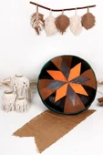 Şok Fiyat Açılışa Özel %50 Off! Art Deco El Yapımı Hakiki Deri Orijinal Bohem Ottoman Puf Minder60cm - 6