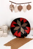 Açılışa Özel Dolgulu ! El Yapımı Hakiki Deri Orijinal Bohem Ottoman Puf Yer Minder 60x30cm - 1