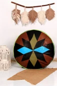 Şok Fiyat Açılışa Özel %50 Off! Art Deco El Yapımı Hakiki Deri Orijinal Bohem Ottoman Puf Minder60cm thumbnail 6