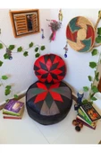 Şok Fiyat Açılışa Özel %50 Off! Art Deco El Yapımı Hakiki Deri Orijinal Bohem Ottoman Puf Minder60cm - 3