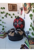 Şok Fiyat Açılışa Özel %50 Off! Art Deco El Yapımı Hakiki Deri Orijinal Bohem Ottoman Puf Minder60cm - 4