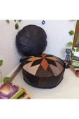 Şok Fiyat Açılışa Özel %50 Off! Art Deco El Yapımı Hakiki Deri Orijinal Bohem Ottoman Puf Minder60cm - 3