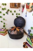 Şok Fiyat Açılışa Özel %50 Off! Art Deco El Yapımı Hakiki Deri Orijinal Bohem Ottoman Puf Minder60cm - 8
