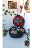 Şok Fiyat Açılışa Özel %50 Off! Art Deco El Yapımı Hakiki Deri Orijinal Bohem Ottoman Puf Minder60cm - 8