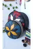 Şok Fiyat Açılışa Özel %50 Off! Art Deco El Yapımı Hakiki Deri Orijinal Bohem Ottoman Puf Minder60cm - 6