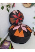 Şok Fiyat Açılışa Özel %50 Off! Art Deco El Yapımı Hakiki Deri Orijinal Bohem Ottoman Puf Minder60cm - 4