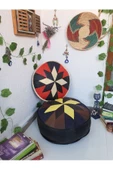 Şok Fiyat Açılışa Özel %50 Off! Art Deco El Yapımı Hakiki Deri Orijinal Bohem Ottoman Puf Minder60cm - 5