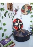 El Yapımı Hakiki Deri Bohem Ottoman Puf Yer Minder Ikili 60-40cm Set Of 2 - 5