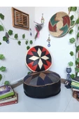 El Yapımı Hakiki Deri Bohem Ottoman Puf Yer Minder Ikili 60-40cm Set Of 2 - 3
