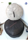 Şok Fiyat Açılışa Özel %50 Off! Art Deco El Yapımı Hakiki Deri Orijinal Bohem Ottoman Puf Minder60cm - 8