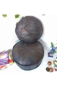 Şok Fiyat Açılışa Özel %50 Off! Art Deco El Yapımı Hakiki Deri Orijinal Bohem Ottoman Puf Minder60cm thumbnail 7