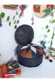 Art Deco El Yapımı Hakiki Deri Orijinal Bohem Ottoman Puf Minder60cm - 4
