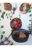 Şok Fiyat Açılışa Özel %50 Off! Art Deco El Yapımı Hakiki Deri Orijinal Bohem Ottoman Puf Minder60cm thumbnail 4