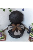 Şok Fiyat Açılışa Özel %50 Off! Art Deco El Yapımı Hakiki Deri Orijinal Bohem Ottoman Puf Minder60cm thumbnail 6
