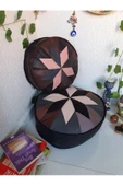 Şok Fiyat Açılışa Özel %50 Off! Art Deco El Yapımı Hakiki Deri Orijinal Bohem Ottoman Puf Minder60cm thumbnail 5