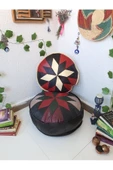 Şok Fiyat Açılışa Özel %50 Off! Art Deco El Yapımı Hakiki Deri Orijinal Bohem Ottoman Puf Minder60cm - 4