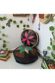 El Yapımı Hakiki Deri Orijinal Bohem Ottoman Puf Minder60cm - 1