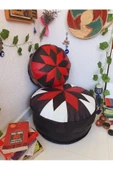 El Yapımı Hakiki Deri Orijinal Bohem Ottoman Puf Minder60cm - 3