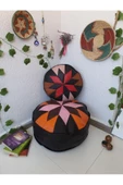 Şok Fiyat Açılışa Özel %50 Off! Art Deco El Yapımı Hakiki Deri Orijinal Bohem Ottoman Puf Minder60cm - 2
