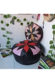 Şok Fiyat Açılışa Özel %50 Off! Art Deco El Yapımı Hakiki Deri Orijinal Bohem Ottoman Puf Minder60cm - 5