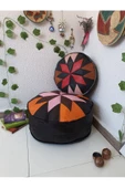 Şok Fiyat Açılışa Özel %50 Off! Art Deco El Yapımı Hakiki Deri Orijinal Bohem Ottoman Puf Minder60cm - 3