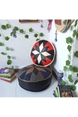 El Yapımı Hakiki Deri Bohem Ottoman Puf Yer Minder Ikili 60-40cm Set Of 2 - 2