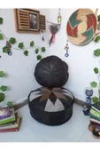 Şok Fiyat Açılışa Özel %50 Off! Art Deco El Yapımı Hakiki Deri Orijinal Bohem Ottoman Puf Minder60cm thumbnail 4