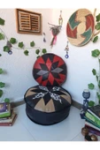 Şok Fiyat Açılışa Özel %50 Off! Art Deco El Yapımı Hakiki Deri Orijinal Bohem Ottoman Puf Minder60cm - 6
