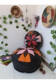 Şok Fiyat Açılışa Özel %50 Off! Art Deco El Yapımı Hakiki Deri Orijinal Bohem Ottoman Puf Minder60cm - 8
