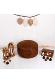Art Deco El Yapımı Hakiki Deri Orijinal Bohem Ottoman Puf Yer Minderi 60x30cm ''özel Seri'' thumbnail 4