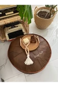 El Yapımı Gerçek Kuzu Derisi Ottoman Puf Yer Bahçe Balkon Minderi 60x30cm (DOLGUSUZ) - 7