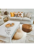 El Yapımı Gerçek Kuzu Derisi Ottoman Puf Yer Bahçe Balkon Minderi 60x30cm (DOLGUSUZ) - 8