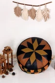 Şok Fiyat Açılışa Özel %50 Off! Art Deco El Yapımı Hakiki Deri Orijinal Bohem Ottoman Puf Minder60cm thumbnail 1
