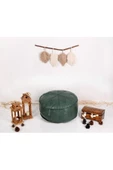 Iskandinav El Yapımı Hakiki Deri Orijinal Ottoman Puf Yer Minder Yeşil 60x30cm ''özel Seri'' thumbnail 2
