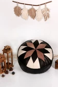 Şok Fiyat Açılışa Özel %50 Off! Art Deco El Yapımı Hakiki Deri Orijinal Bohem Ottoman Puf Minder60cm thumbnail 1