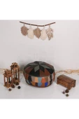 Şok Fiyat Açılışa Özel %50 Off! Art Deco El Yapımı Hakiki Deri Orijinal Bohem Ottoman Puf Minder60cm - 2